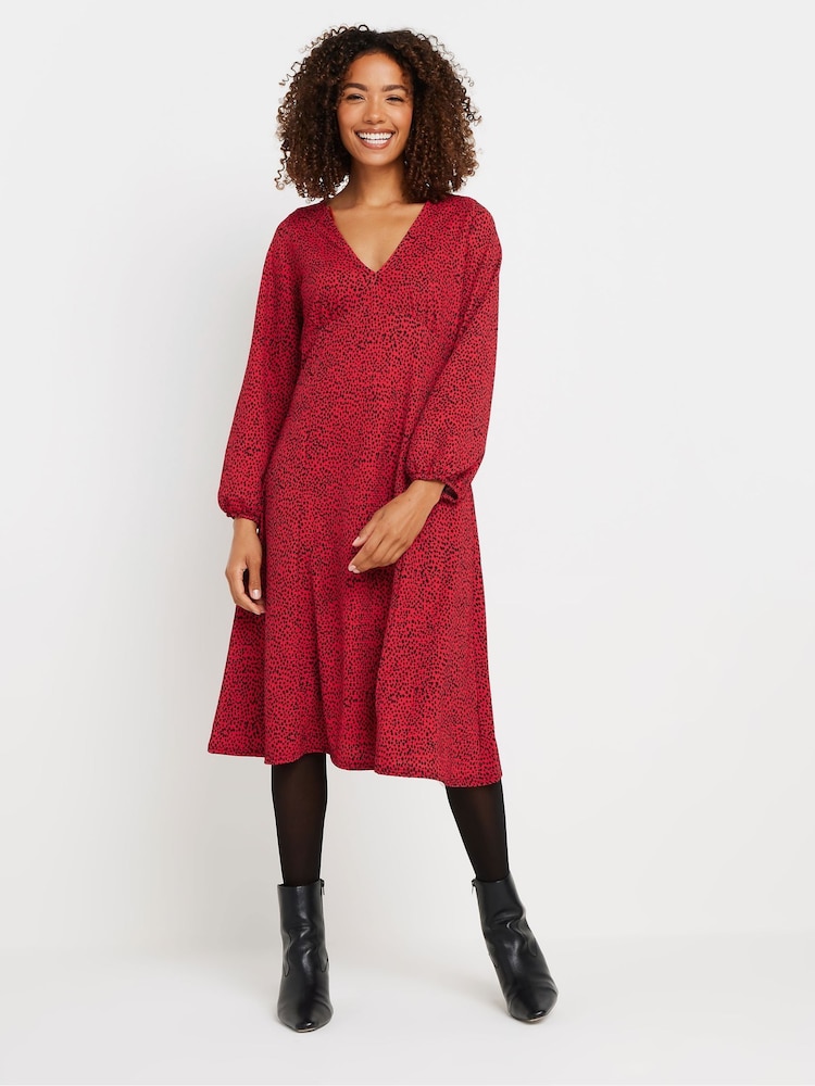M&Co Red Empire Line Dress - Image 1 of 5