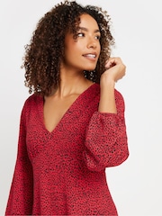 M&Co Red Empire Line Dress - Image 4 of 5
