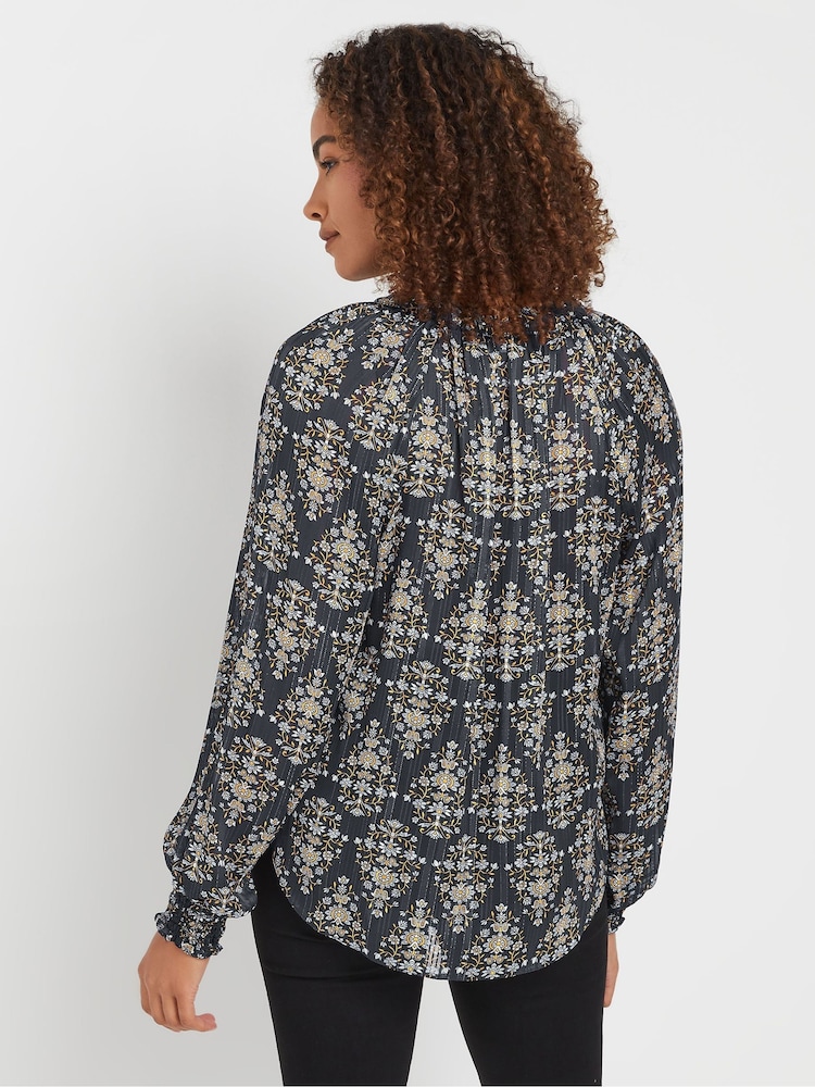 M&Co Blue Shadow Metallic Stripe Shirt - Image 3 of 5