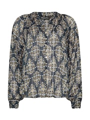 M&Co Blue Shadow Metallic Stripe Shirt - Image 5 of 5