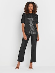 M&Co Black Embellished Sequin Top - Image 2 of 5