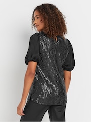 M&Co Black Embellished Sequin Top - Image 3 of 5