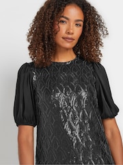 M&Co Black Embellished Sequin Top - Image 4 of 5