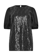 M&Co Black Embellished Sequin Top - Image 5 of 5