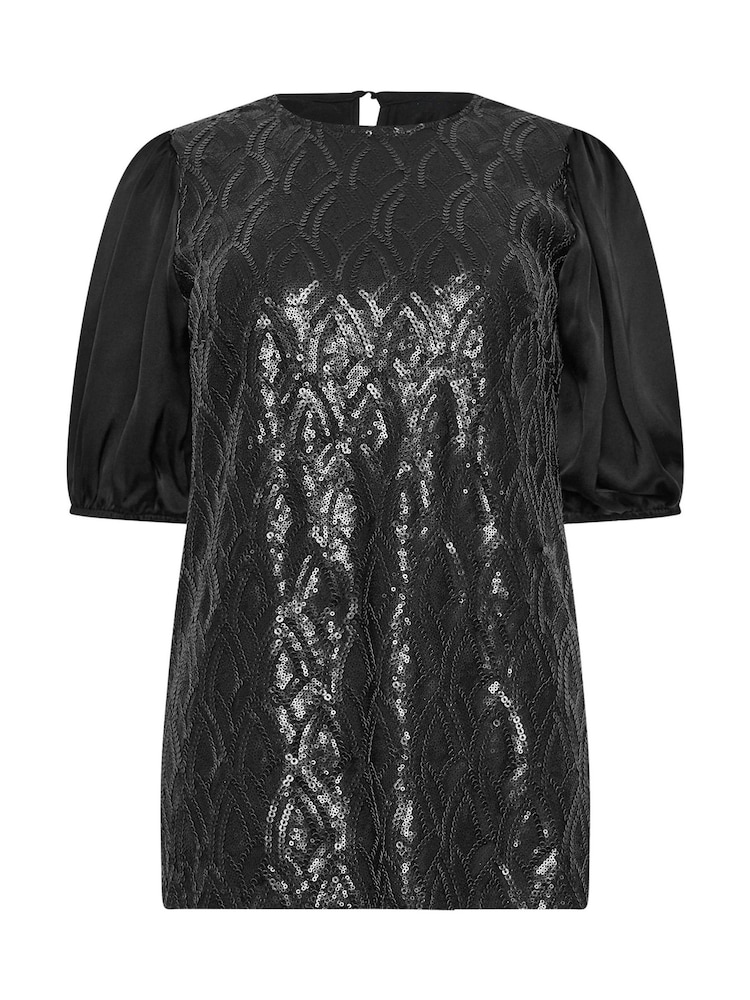 M&Co Black Embellished Sequin Top - Image 5 of 5