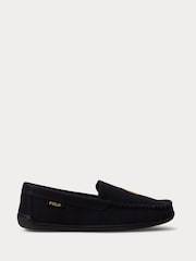Polo Ralph Lauren Black Brenan Pony Player Dress Suede Slippers - Image 1 of 4
