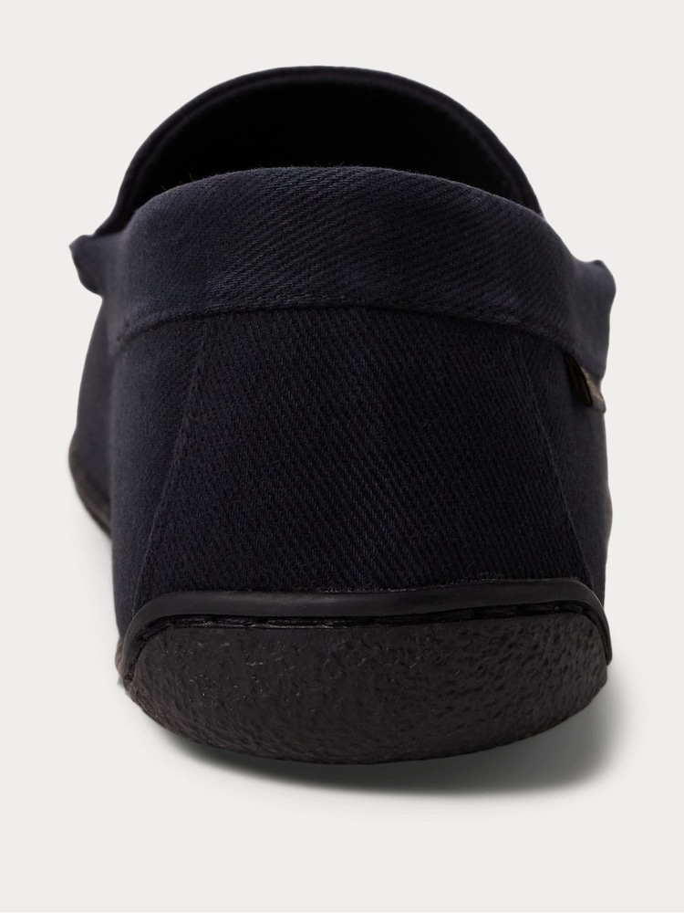 Polo Ralph Lauren Black Brenan Pony Player Dress Suede Slippers - Image 3 of 4