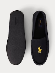 Polo Ralph Lauren Black Brenan Pony Player Dress Suede Slippers - Image 4 of 4