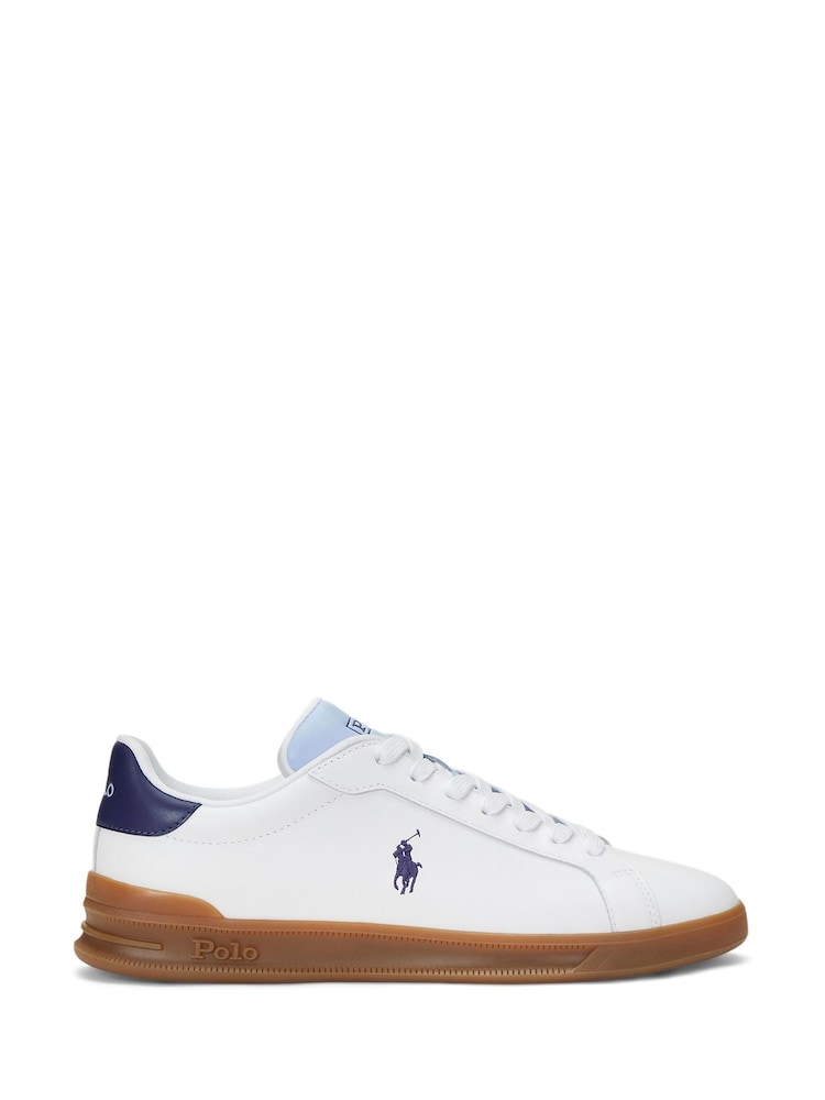 Polo Ralph Lauren White Heritage Court II Leather Trainers - Image 1 of 4