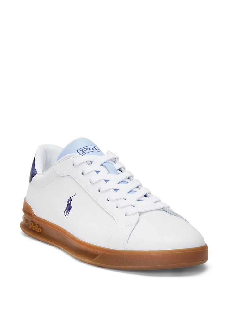 Polo Ralph Lauren White Heritage Court II Leather Trainers - Image 2 of 4