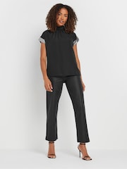 M&Co Black Sequin High Neck Blouse - Image 2 of 5