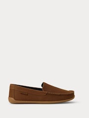Polo Ralph Lauren Brown Brenan Pony Player Dress Suede Slippers - Image 1 of 4