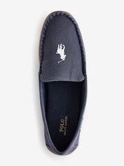 Polo Ralph Lauren Blue Brenan Pony Player Dress Suede Slippers - Image 2 of 4