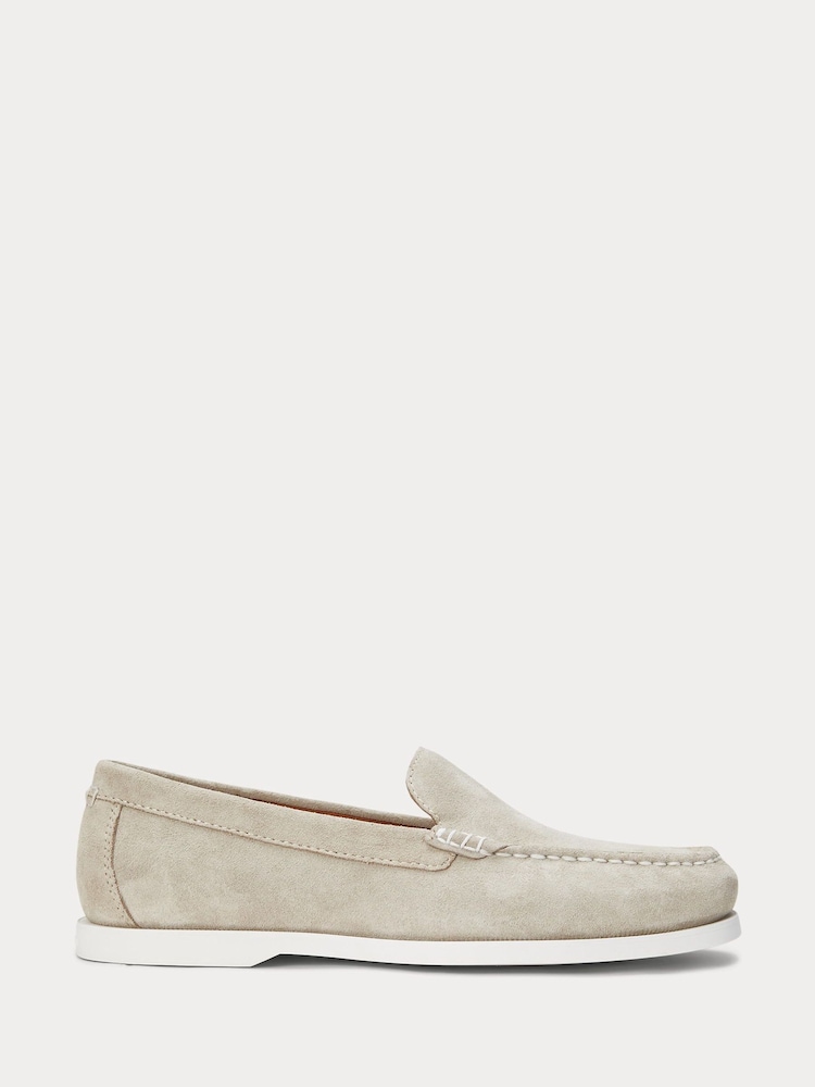 Polo Ralph Lauren Cream Merton Venetian Suede Loafers Shoes - Image 1 of 4
