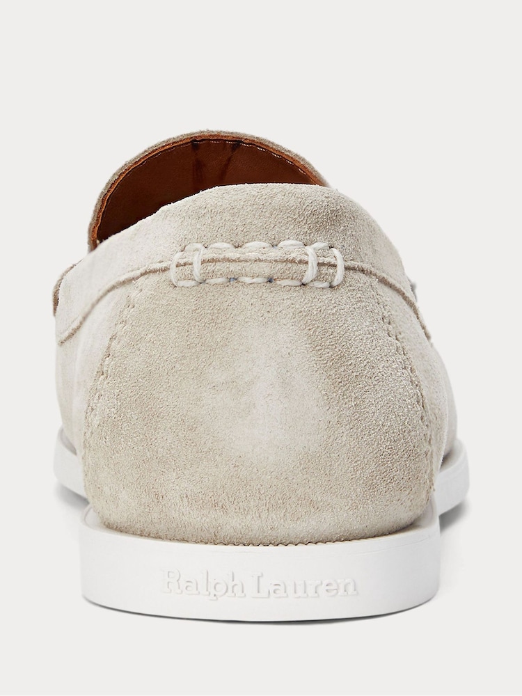 Polo Ralph Lauren Cream Merton Venetian Suede Loafers Shoes - Image 3 of 4