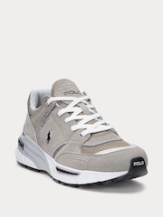 Polo Ralph Lauren Grey Trackster 250 Suede Mesh Sporty Trainers - Image 2 of 4