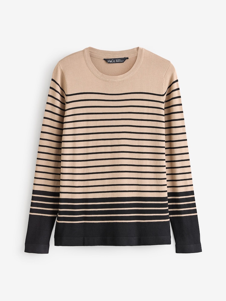 M&Co Brown Stripe Print Jumper - Image 5 of 5