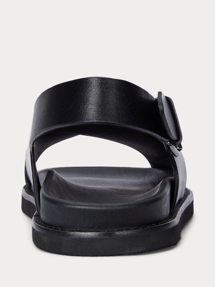 Buy Polo Ralph Lauren Black Zane Leather Cross Strap Sandals  display picture 1
