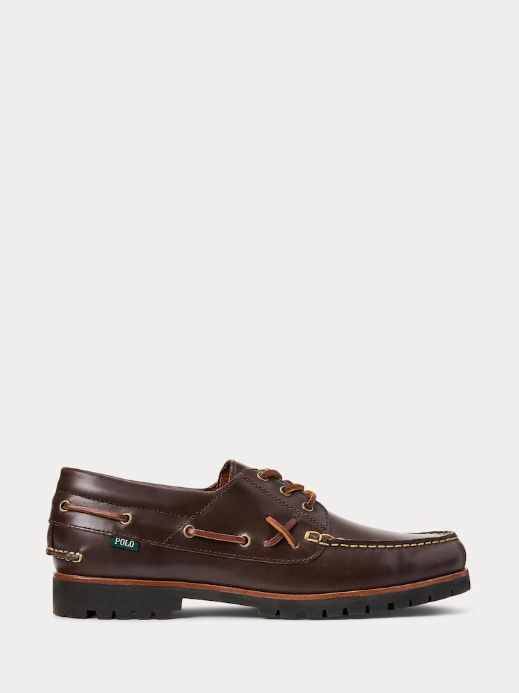 Polo Ralph Lauren Brown Ranger Leather Boat Shoes - Image 1 of 3
