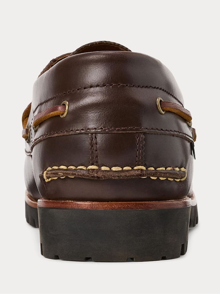Polo Ralph Lauren Brown Ranger Leather Boat Shoes - Image 2 of 3