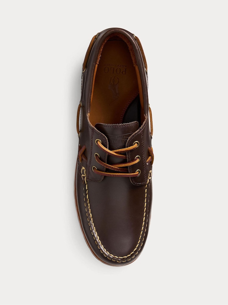 Polo Ralph Lauren Brown Ranger Leather Boat Shoes - Image 3 of 3