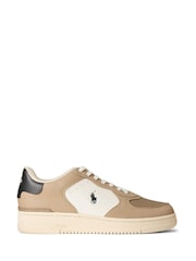 Polo Ralph Lauren Cream Masters Court Suede Trainers - Image 1 of 4