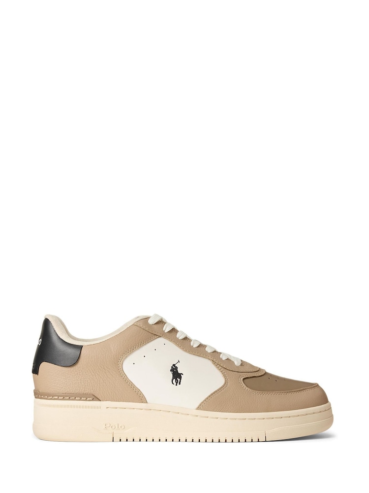 Polo Ralph Lauren Cream Masters Court Suede Trainers - Image 1 of 4