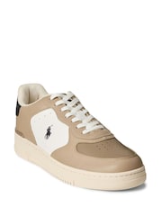 Polo Ralph Lauren Cream Masters Court Suede Trainers - Image 2 of 4