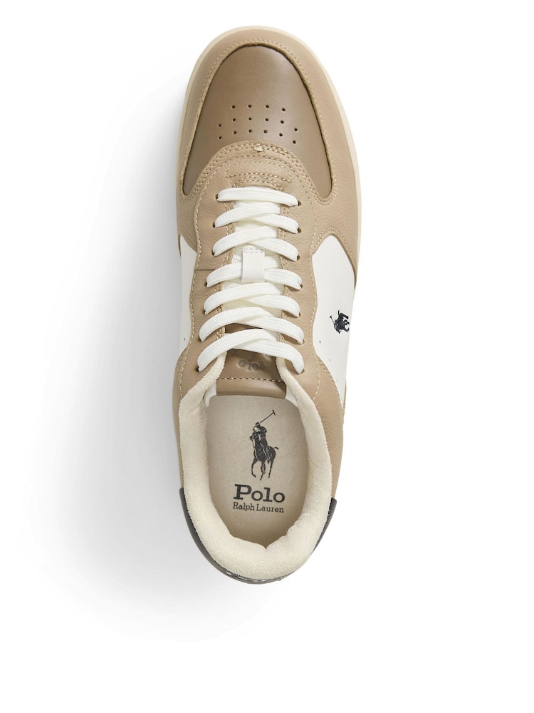 Polo Ralph Lauren Cream Masters Court Suede Trainers - Image 3 of 4