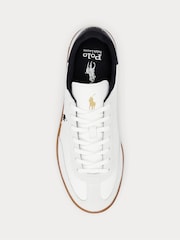 Polo Ralph Lauren White Heritage Court Retro Suede Gum Sole Trainers - Image 4 of 5