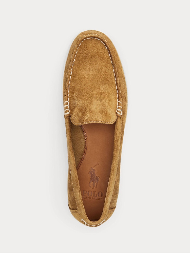 Polo Ralph Lauren Brown Chrome Merton Venetian Suede Loafers Shoes - Image 4 of 4 Polo Ralph Lauren Brown Chrome Merton Venetian Suede Loafers Shoes - Image 4 of 4
