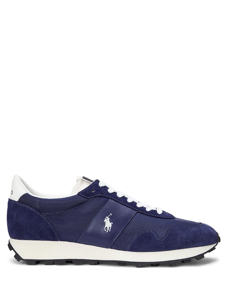 Polo Ralph Lauren Blue Trail 125 Suede Mesh Sporty Trainers - Image 1 of 6