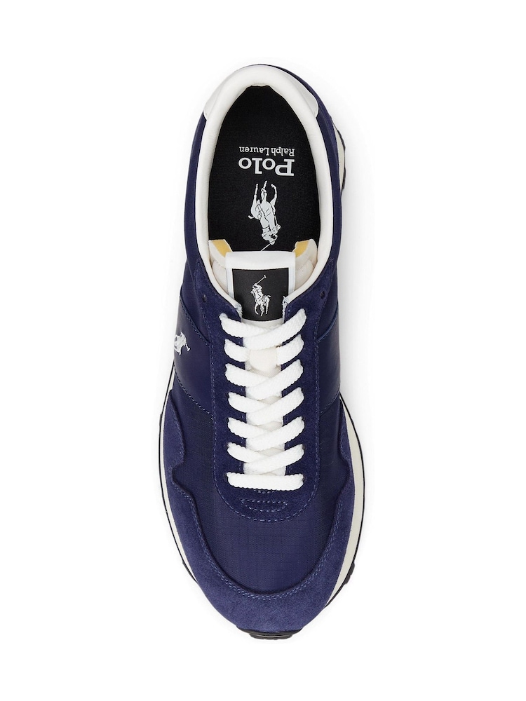 Polo Ralph Lauren Blue Trail 125 Suede Mesh Sporty Trainers - Image 4 of 6