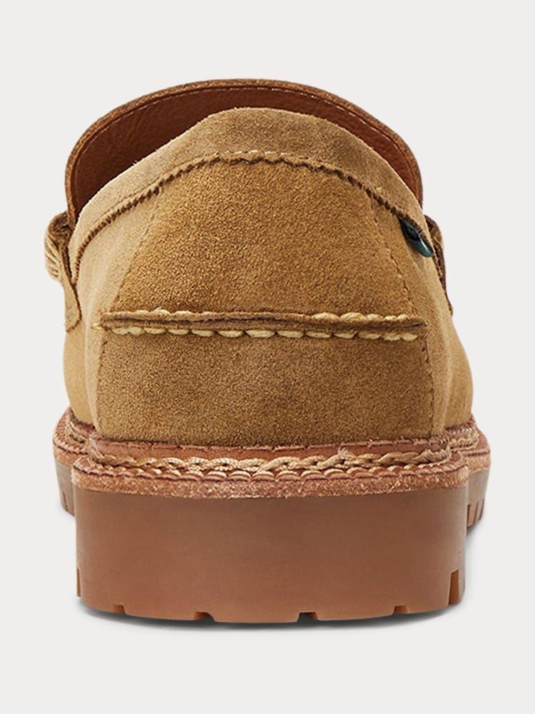 Polo Ralph Lauren Brown Jett Penny Suede Loafer Shoes - Image 4 of 4