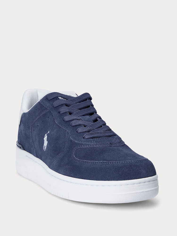 Polo Ralph Lauren Blue Masters Court Suede Trainers - Image 2 of 5