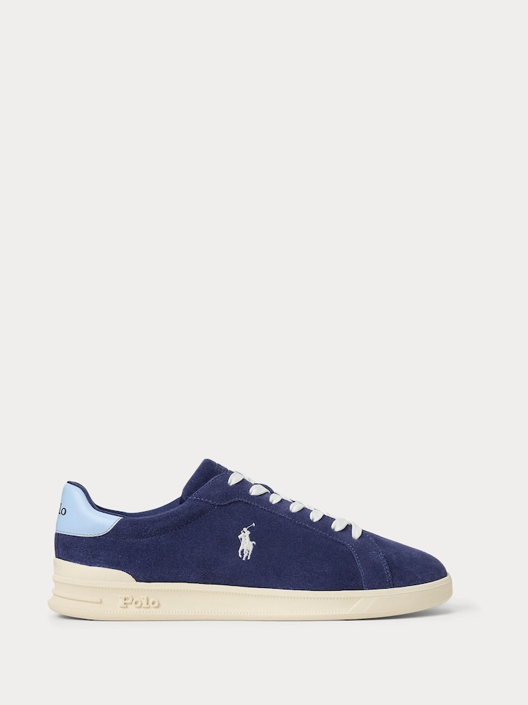 Polo Ralph Lauren Blue Heritage Court Suede Trainers - Image 1 of 4