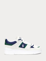 Polo Ralph Lauren White Masters Court Contrast Suede Trainers - Image 1 of 5