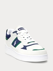 Polo Ralph Lauren White Masters Court Contrast Suede Trainers - Image 2 of 5