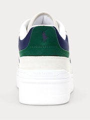 Polo Ralph Lauren White Masters Court Contrast Suede Trainers - Image 3 of 5