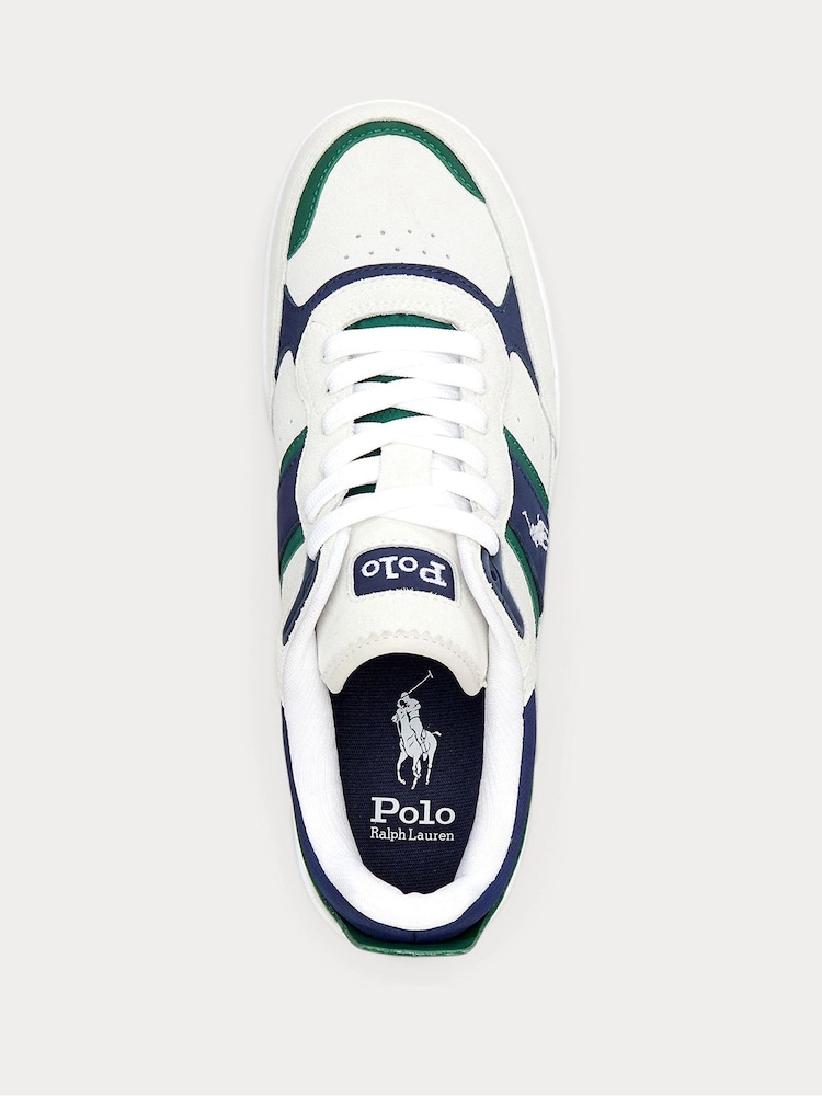 Polo Ralph Lauren White Masters Court Contrast Suede Trainers - Image 4 of 5