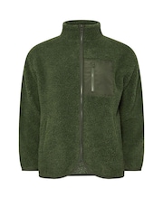 PixieGirl Petite Khaki Green Pocket Fleece Jacket - Image 5 of 5