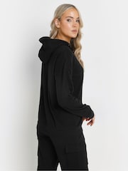 Long Tall Sally Black Ribbed Cargo Hoodie - Image 3 of 5