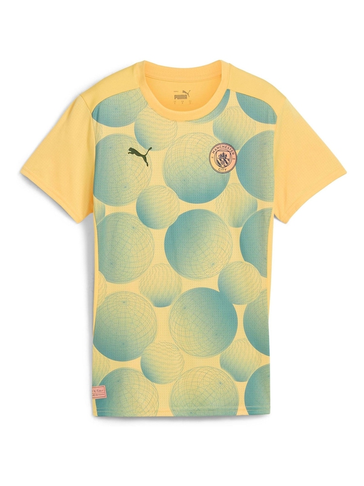 Puma Grey Womens Manchester City Prematch Short Sleeve Jersey - Image 2 of 3 Puma Grey Womens Manchester City Prematch Short Sleeve Jersey - Image 2 of 3