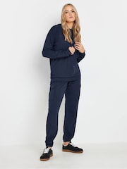 Long Tall Sally Blue Ribbed Cargo Hoodie - Image 2 of 6