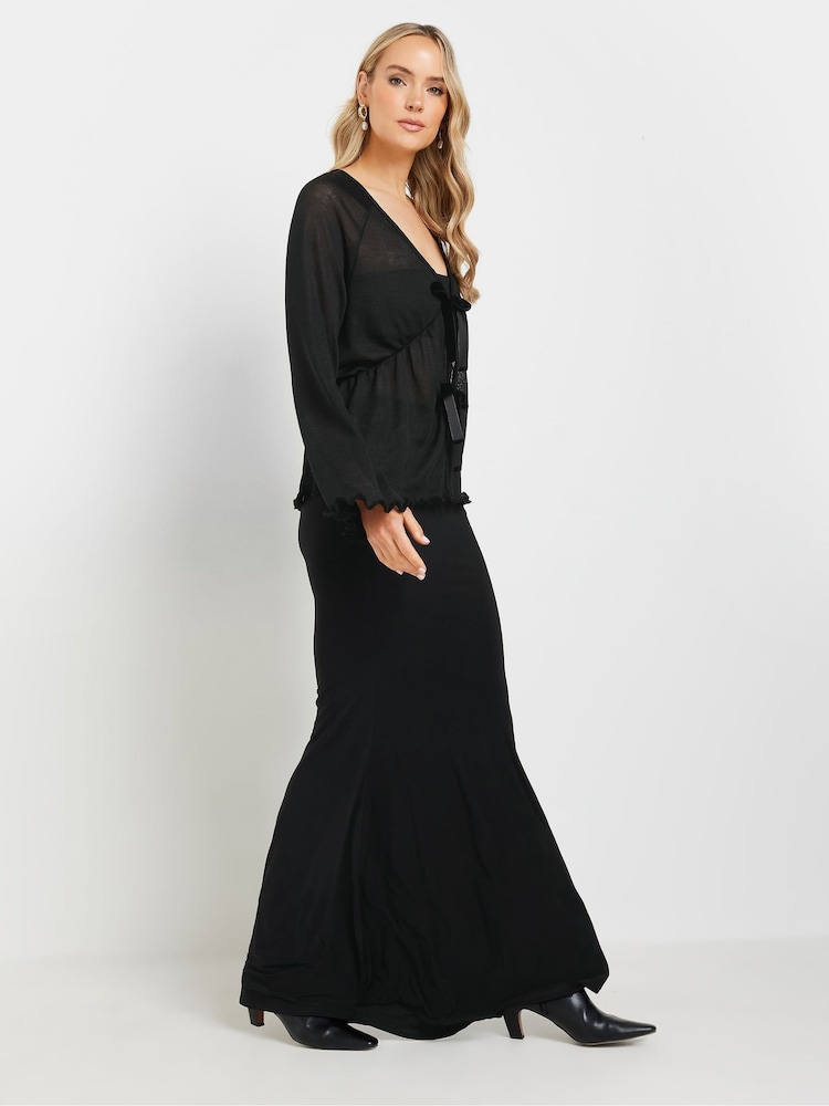 Long Tall Sally Black Velvet Bow Tie Front Top - Image 2 of 6