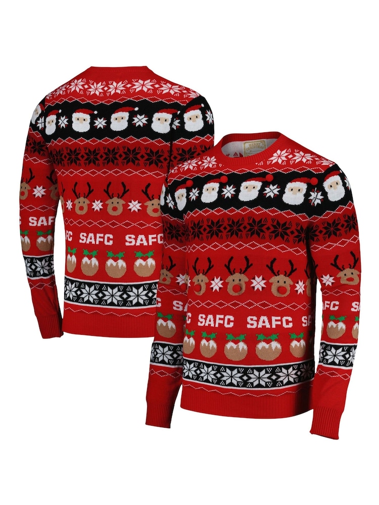 Fanatics Adults Red Sunderland Christmas Jumper - Image 1 of 3