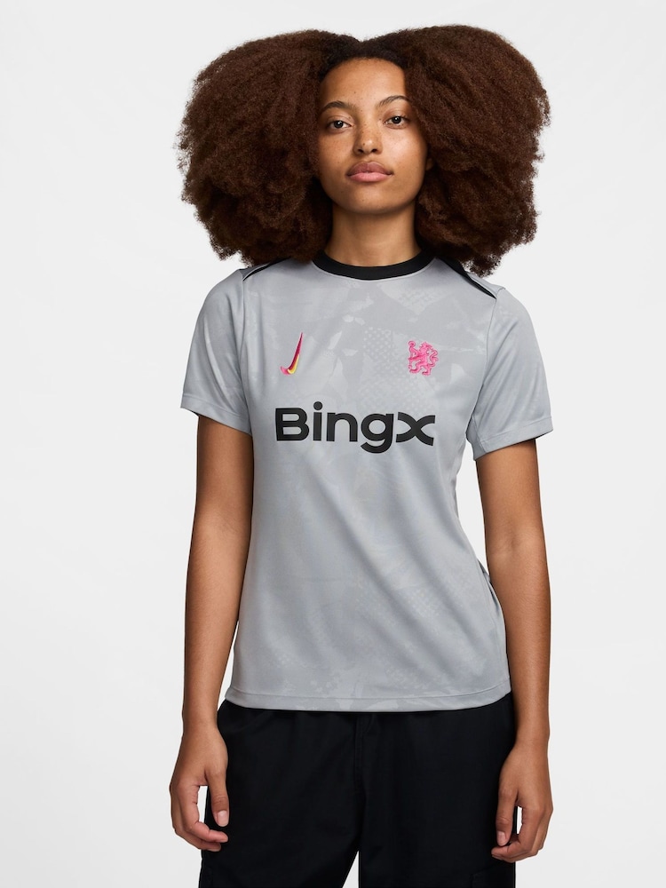 Nike Grey Womens Chelsea Pre-Match Top - Image 1 of 3