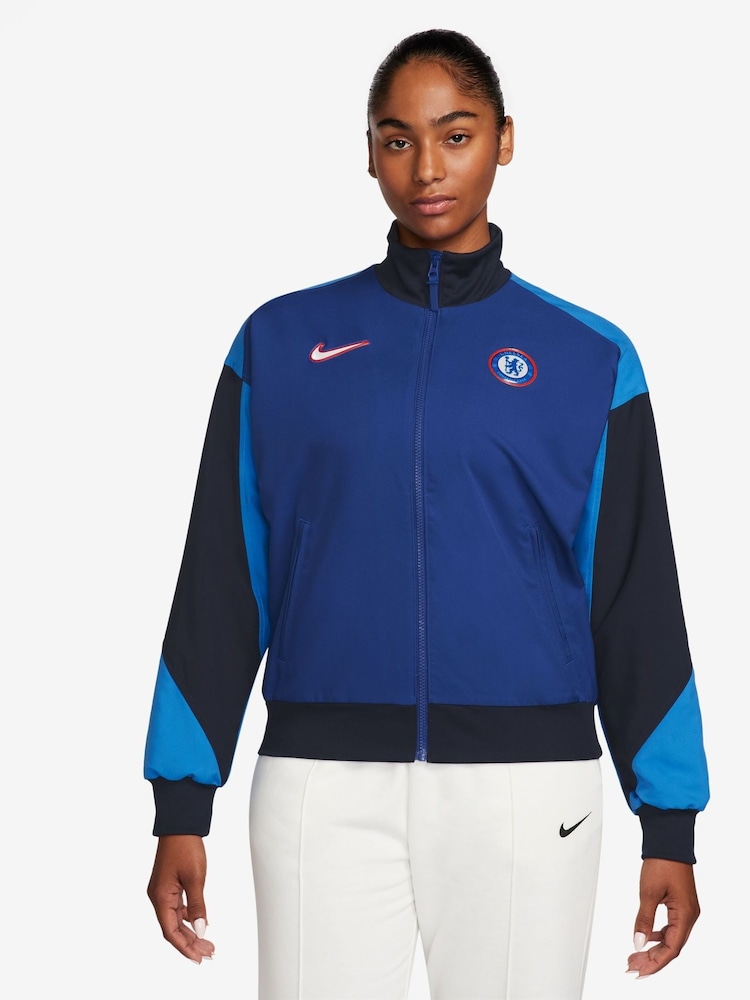 Nike Blue Womens Chelsea Anthem Jacket - Image 1 of 2 Nike Blue Womens Chelsea Anthem Jacket - Image 1 of 2