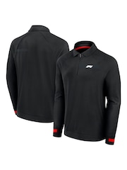 Formula 1 Iconic Long Sleeve 100% Cotton Black Polo Shirt - Bild 1 von 3