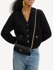 COACH Black Evie Leather Long Wallet On Chain - Image 2 of 6